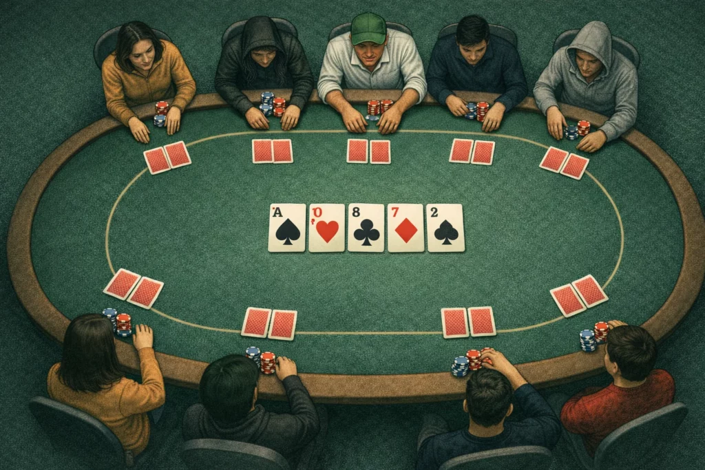 Texas Hold’em Table Layout — Hole Cards and Community Cards